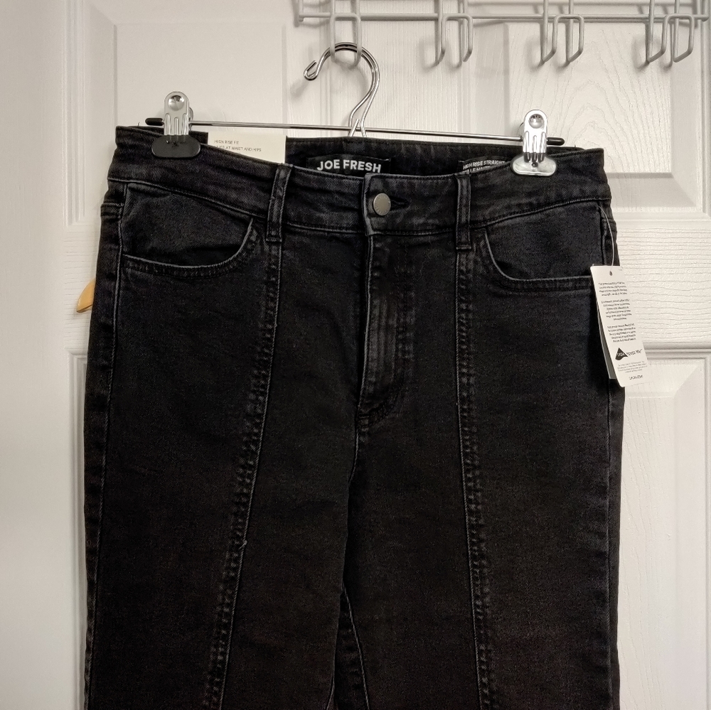 High waisted straight jeans